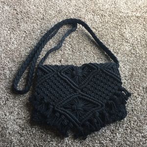 Boho Black Knotted Purse